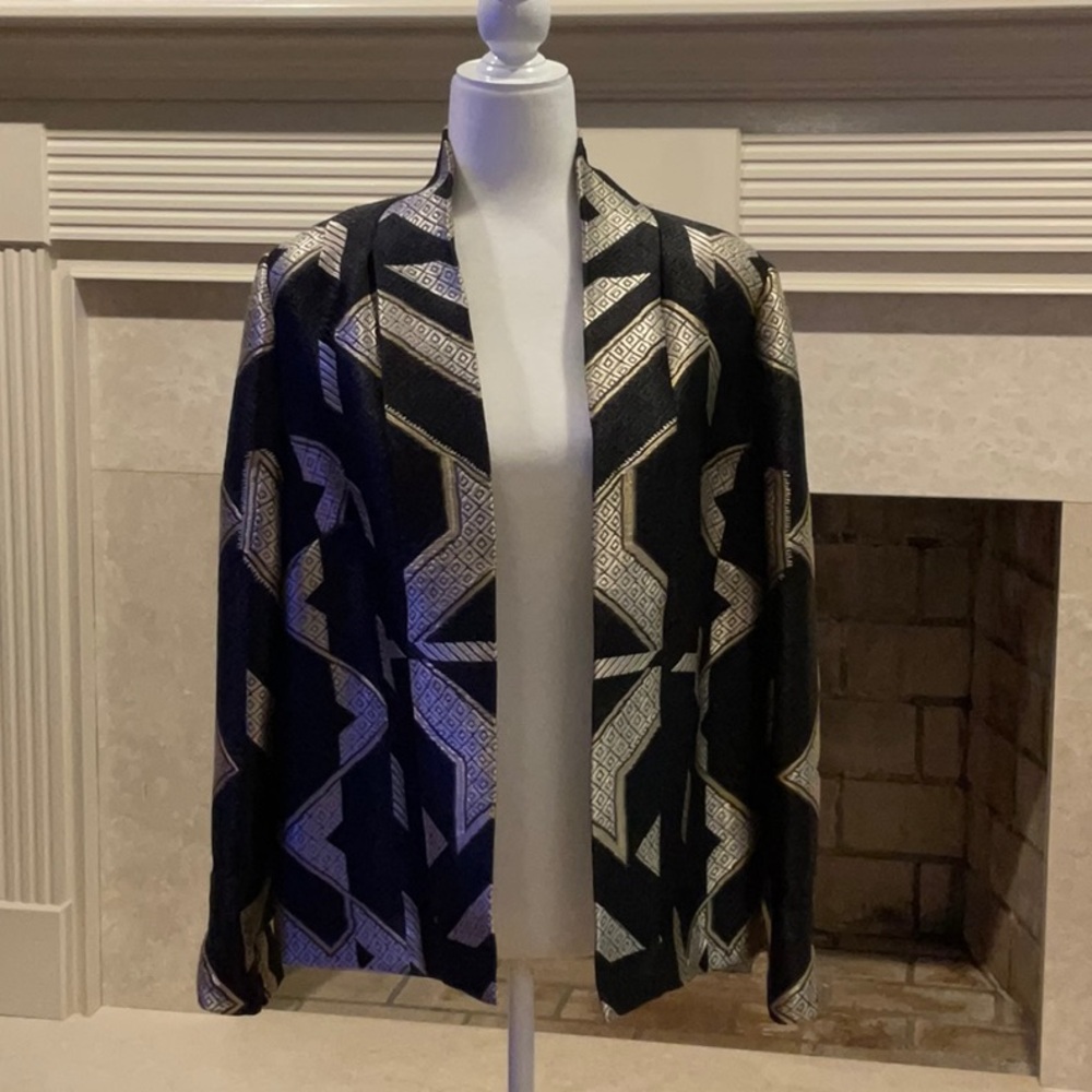Chico's Black and Gold Geometric Jacket PERFECT, LIKE NEW!